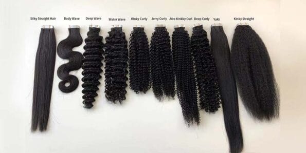 Wave tape in hair extensions