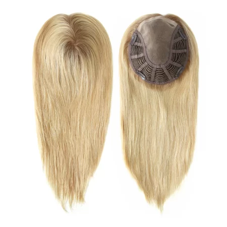 Rooted Blonde Hair Topper for Thinning Hair