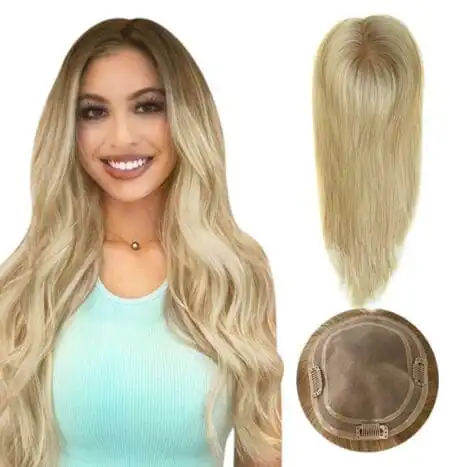 Premium 100% Cuticle Human Remy hair women hair crown topper blonde color