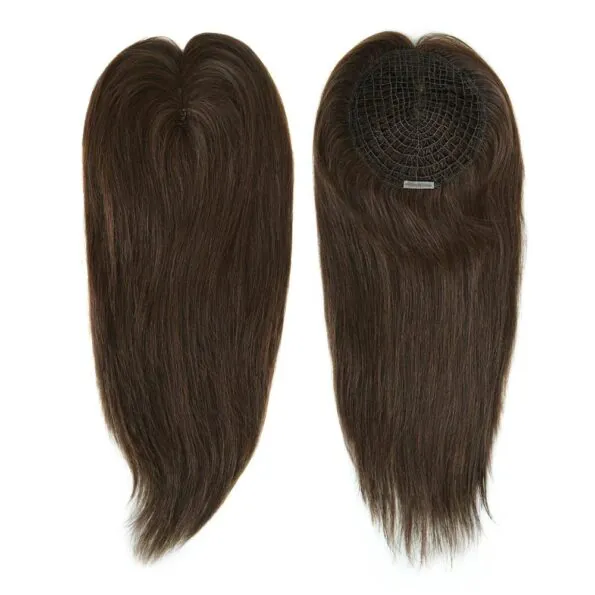 Brown color Mesh Integration Hair Topper 100% human hair