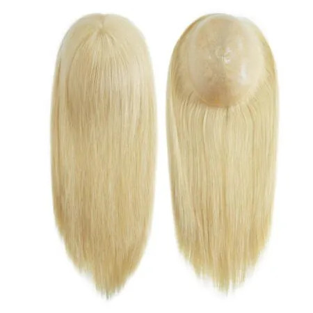 Thin Skin Hair Topper 100% Human Cuticle Hair Blonde Color